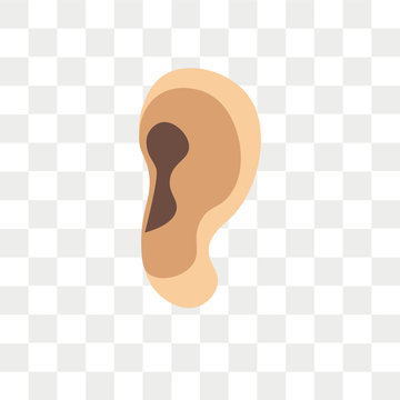 Ear vector icon isolated on transparent background, Ear logo design