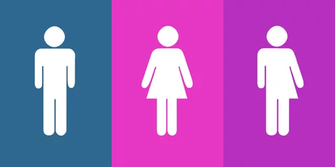 Deurstickers Männlich Weiblich Divers Geschlecht Piktogramm © Stockwerk-Fotodesign