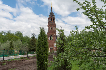 Russia, a monastery in Pavlovo-Posad in the spring against a background of clouds.