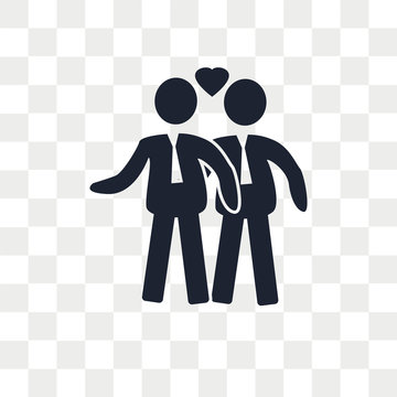 Gay Couple Vector Icon Isolated On Transparent Background, Gay Couple Logo Design