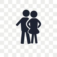 Couple vector icon isolated on transparent background, Couple logo design