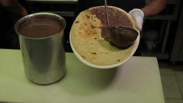 Mexican memela with beans