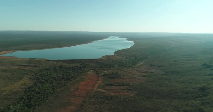 Vista a&eacute;rea do reservat&oacute;rio