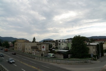 Clouds over the town. Slovakia	