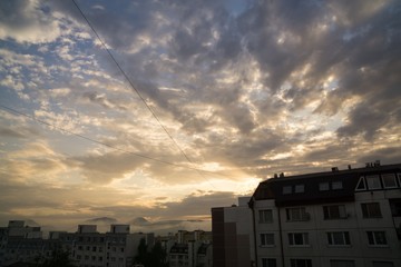 Clouds over the town. Slovakia	