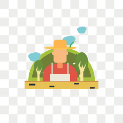 Obraz na płótnie Canvas Farmer vector icon isolated on transparent background, Farmer logo design