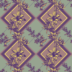Flowers seamless patern. Hand drawn ink illustration. Wallpaper or fabric design.