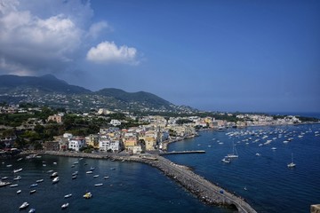 Fototapeta na wymiar panoramic views of Ischia bridge