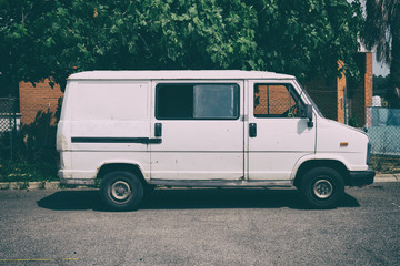 Old-school delivery truck van.