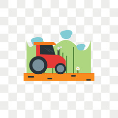 Tractor vector icon isolated on transparent background, Tractor logo design