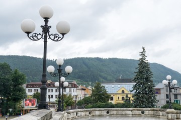 Zilina city during the rain. Slovakia