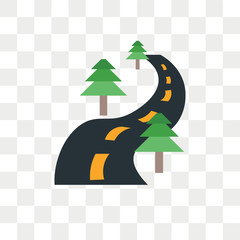 Road vector icon isolated on transparent background, Road logo design