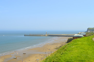 Whitby beach West Cliff in North Yorkshire