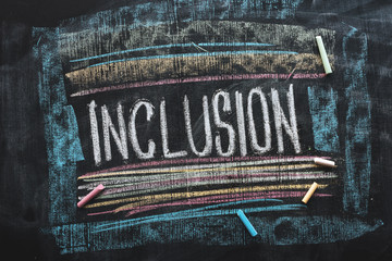 Word Inclusion on school blackboard