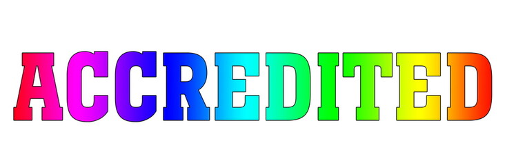 accredited Multicolor logo rainbow style isolated white