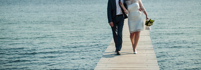 happy wedding, bride and groom together