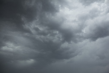 Dark storm clouds in the sky before a rain
