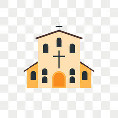 Church vector icon isolated on transparent background, Church logo design