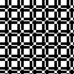 Geometric seamless black and white pattern with intersecting lines. Traditional tiled style. Crosswise background for printing on fabric, paper, wallpaper, covers.