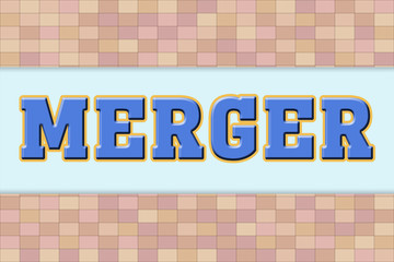 Merger Logo stamp Banner on mosaic pattern