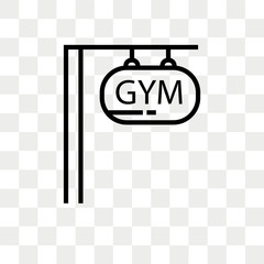 Gym vector icon isolated on transparent background, Gym logo design