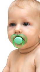 Closeup of a Cute Baby with Pacifier