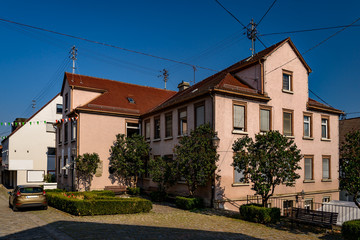 Das denkmalgeschützte Hölderlinhaus (der ehemalige Schweizerhof) in Nürtingen, in dem der...