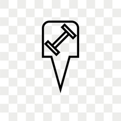 Location vector icon isolated on transparent background, Location logo design