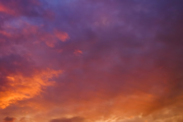 Dramatic sunset sky