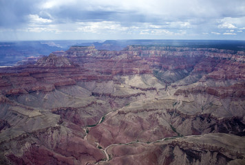 Grand Canyon from plane view. Aerial view of Grand Canyon National Park in Arizona.