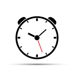 Black clock and stopwatch icon on white