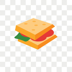 Sandwich vector icon isolated on transparent background, Sandwich logo design