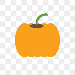 Pumpkin vector icon isolated on transparent background, Pumpkin logo design