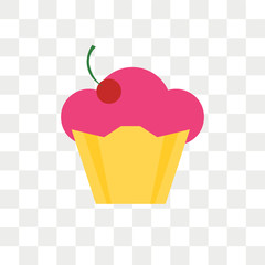Cupcake vector icon isolated on transparent background, Cupcake logo design