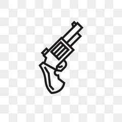 Pistol vector icon isolated on transparent background, Pistol logo design