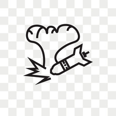 Bomb vector icon isolated on transparent background, Bomb logo design