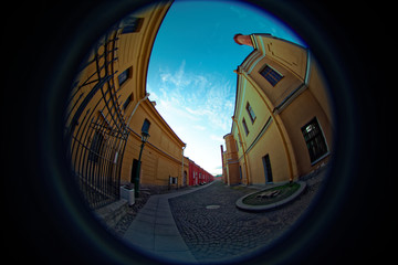 eter and Paul Fortress. Fish eye lens creating a circular super wide angle view. - 218126830