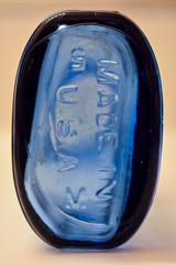 Vintage Blue Glass Bottle VI