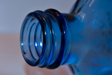 Vintage Blue Glass Bottle IV