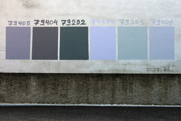 colorchart of purple on real wall