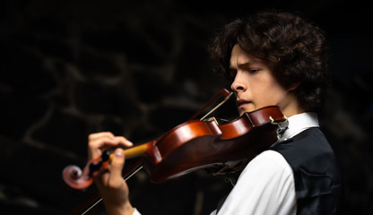 young handsome violinist
