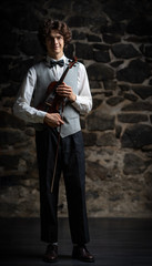 young handsome violinist