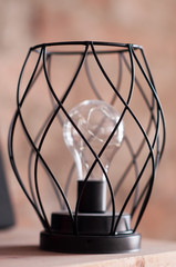 lamp in braided metal case black