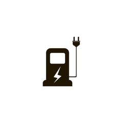 Electric car charging station icon. flat design