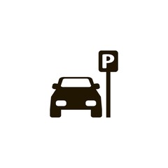 Parked Car icon. flat design