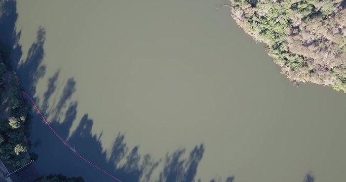 Scenic Aerial Footage of South Esk River Australia, Trevallyn Dam Total View Bird Perspective