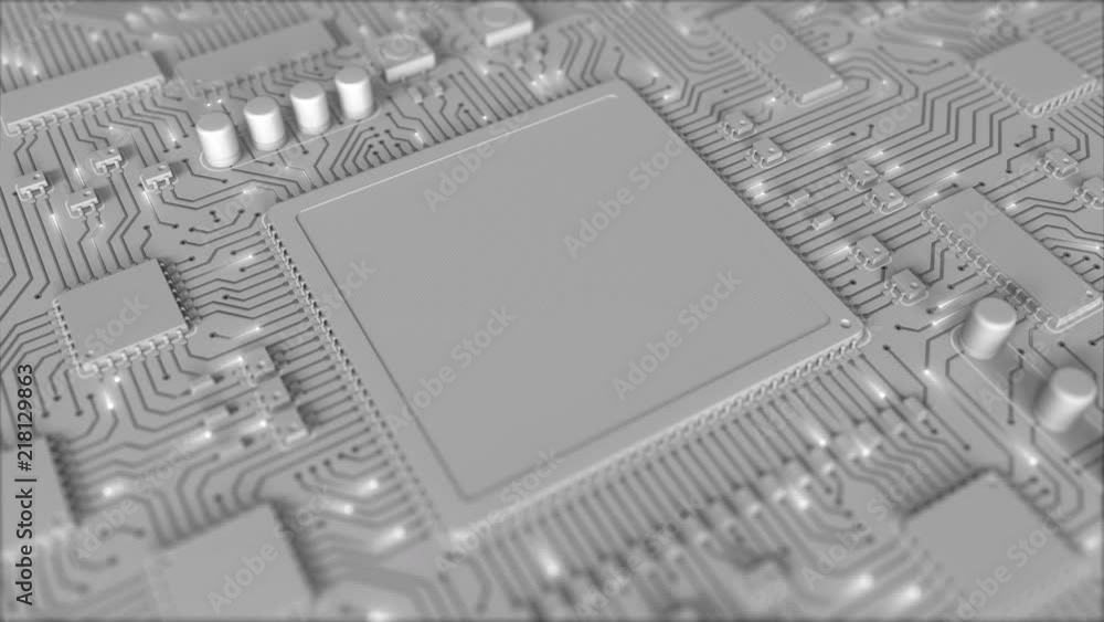 Poster signals on blank chipset. conceptual 3d loopable animation