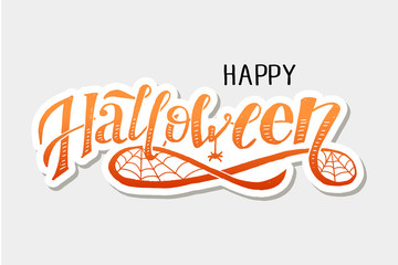 Happy Halloween lettering Calligraphy Brush Text Holiday Vector Sticker