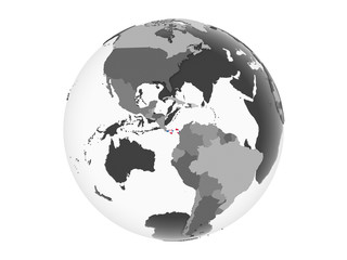 Panama with flag on globe isolated
