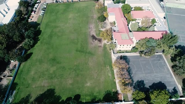 Drone skyview of Cape Town, Table Mountain, Devil's pick, UCT colleges, streets, cars, rush hour, shoot with Phantom 4 pro in 2018 South Africa